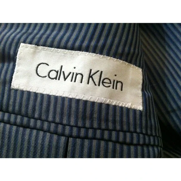 CALVIN KLEIN MENS NAVY 100%WOOL DOUBLE VENTED SPORT JACKET COAT BLAZER SIZE:46R